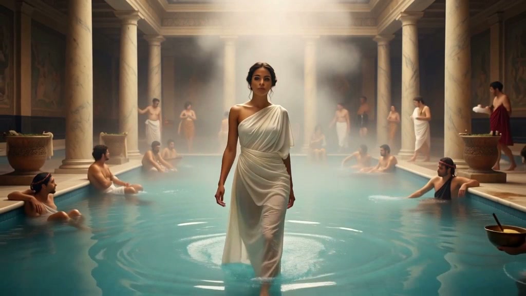 Frame from a real VidAI generated Roman bathhouse reconstruction